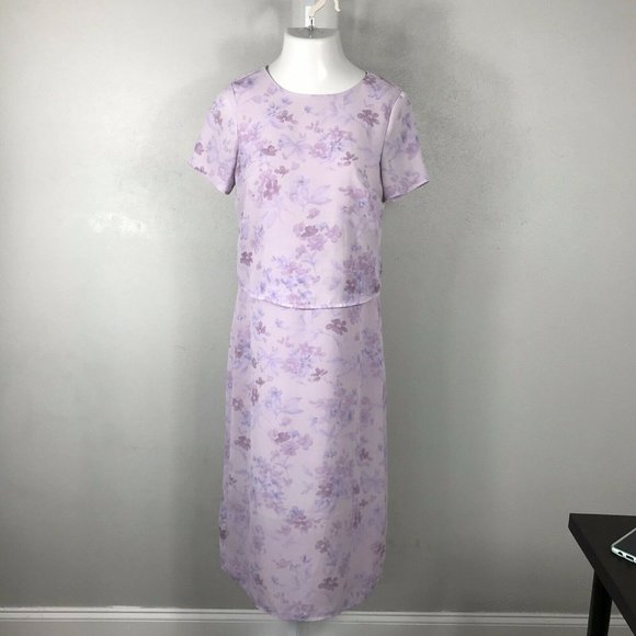 Kathie Lee Vintage Sz S (4/6) Long Dress ~ Purple - Picture 2 of 6